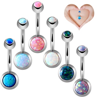 Khuyên Rốn Titan Bên Trong Đính Đá Opal Phong Cách Mới 14G Dành Cho Bạn Nữ