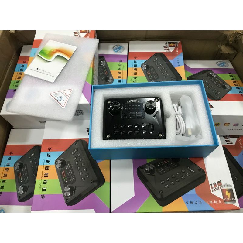 Sound card hát livestream HF6000 auto tune pro hát karaoke online theo phong cách chuyên nghiệp