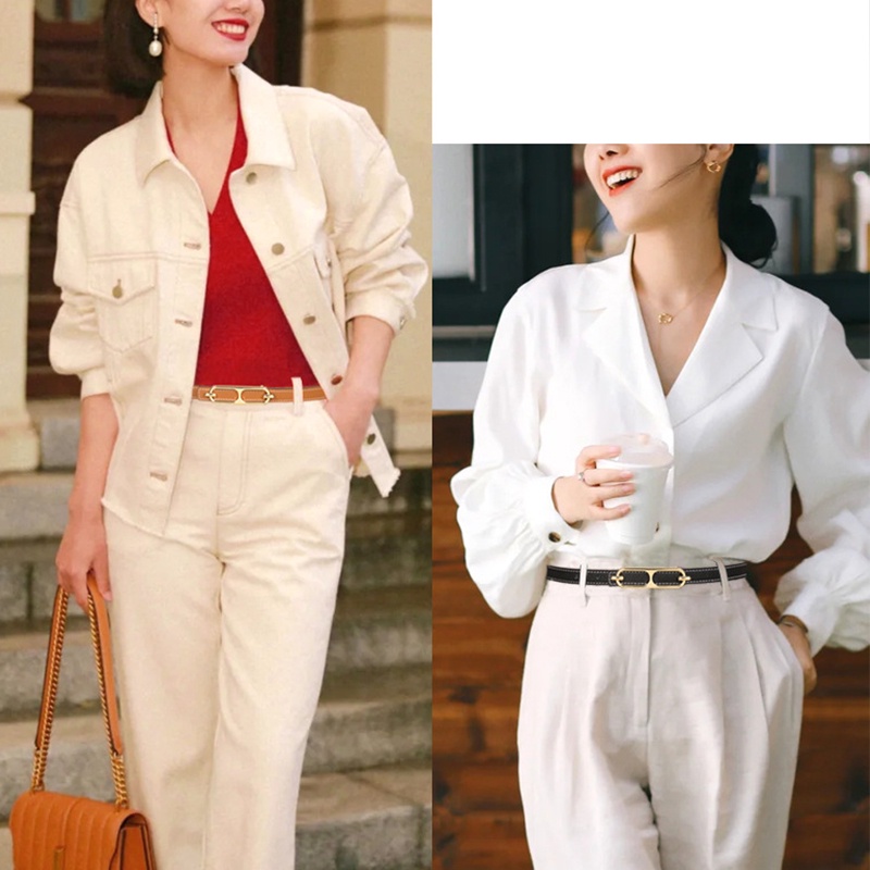 Thắt Lưng Mỏng Hai Màu Thời Trang Dành Cho Nữ