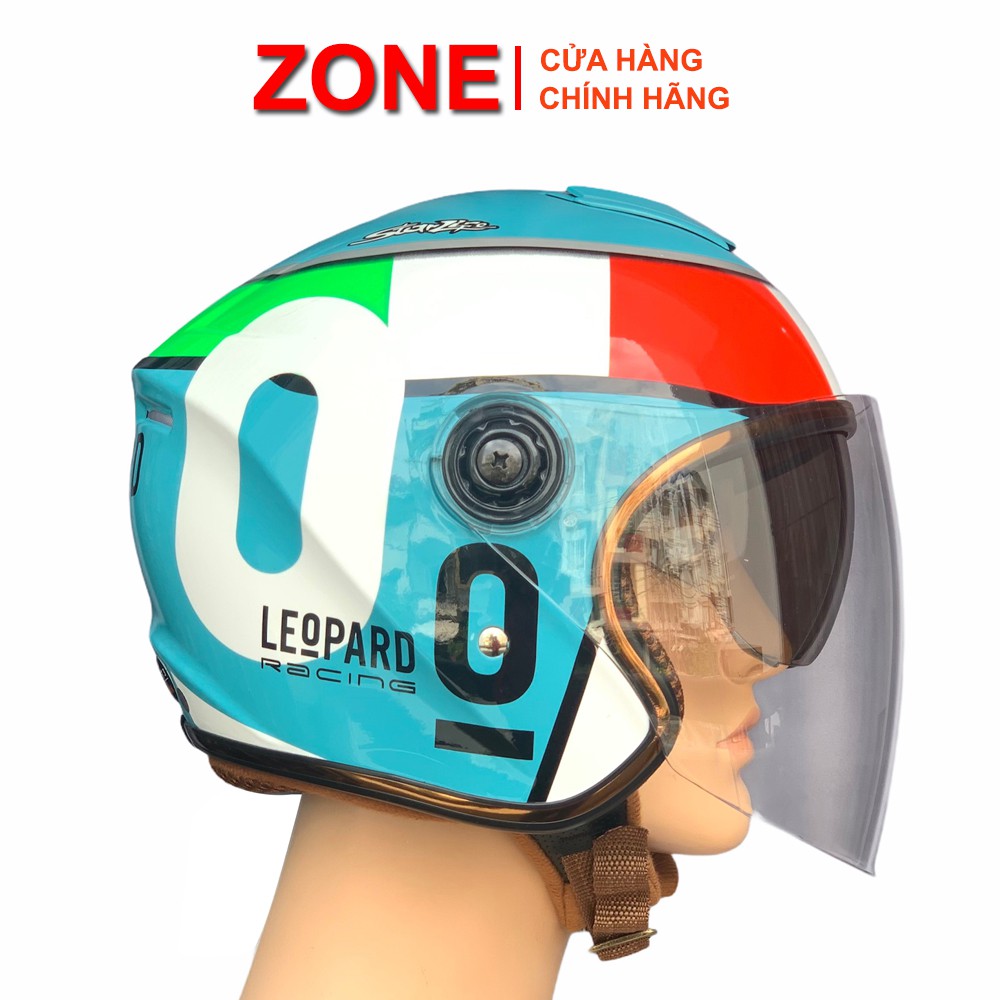 Mũ bảo hiểm 3/4 đầu Napoli 2 kính tem LEoPARD 0 đi được cả ngày và đêm - Bảo hành 12 tháng