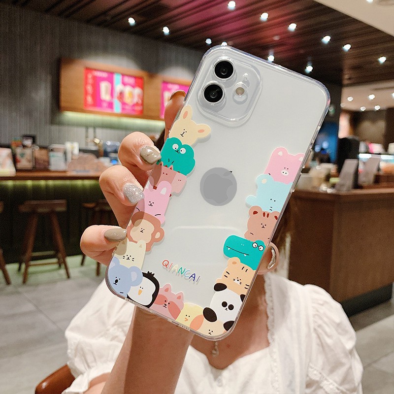Ốp Trong Suốt Hình Sticker Cute Cho Iphone 12 Pro Max Đến 7 Plus-ZumiStore