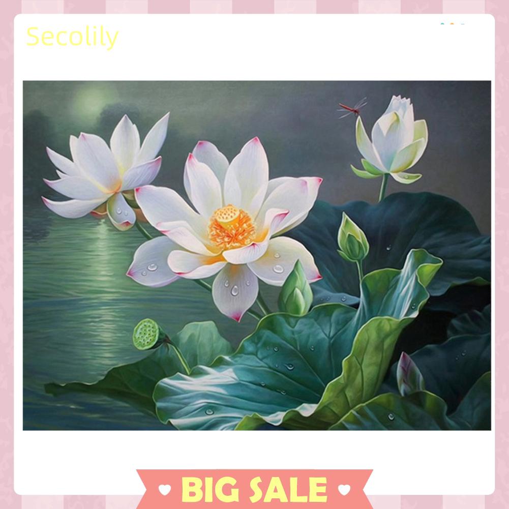 Bộ Tranh Thêu Chữ Thập Tự Làm Hình Hoa Sen 11CT 50x40cm