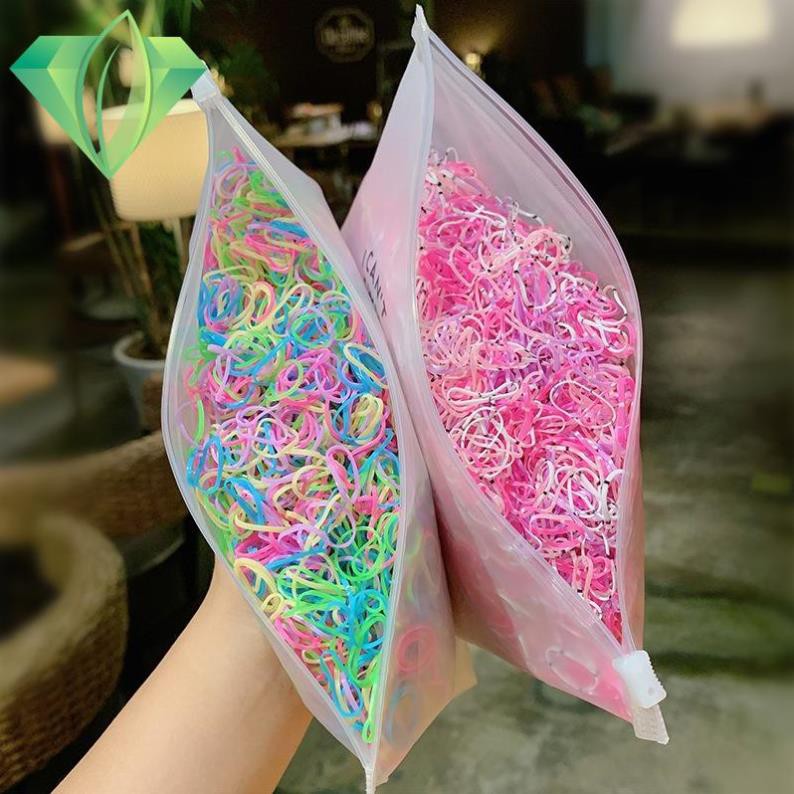 Dây Buộc Tóc SOLANO Dây Chun Buộc Tóc Set 1000 Chun Buộc Tóc Màu Sắc Cho Bé Gái FA-001286