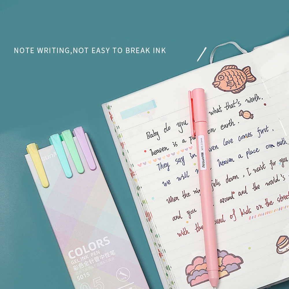 Kit 5 Bút Gel Màu Mực Ngòi 0.5mm Nhiều Màu Sắc Bút Kaco