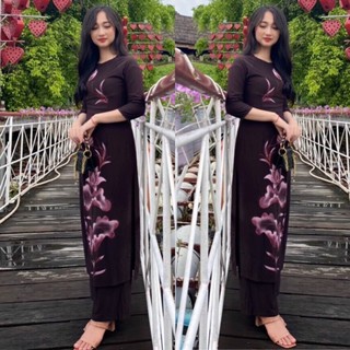 ĐỒ LAM ĐI CHÙA # THUN ÁO DÀI SEN VẼ