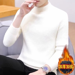# Áo Len Nam# Áo Len Cổ Lọ Lót Lông Cừu Dày Dặn Giữ Ấm Màu Sắc Tinh Khiết Thời Trang Thu Đông Cho Nam