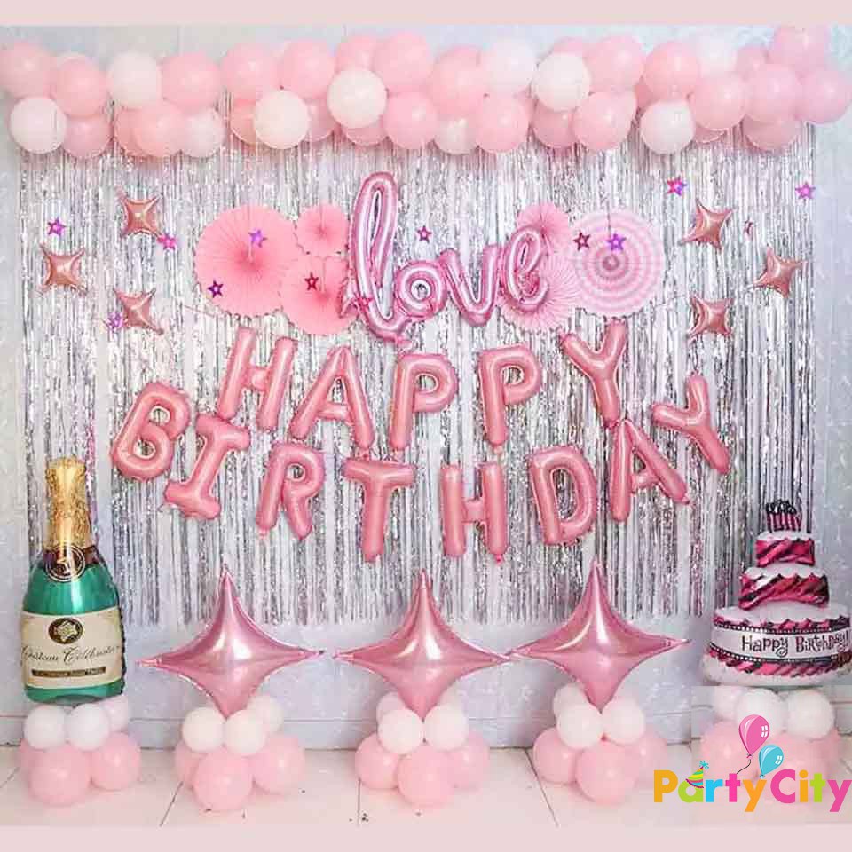 Set bóng trang trí sinh nhật người lớn có rèm #TrangTriSinhNhat