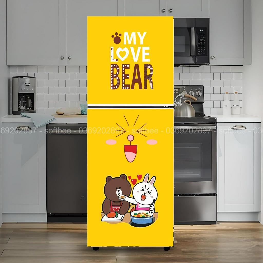 Miếng dán tủ lạnh, keo dính chắc chắn, hình ảnh sắc nét, không phai màu