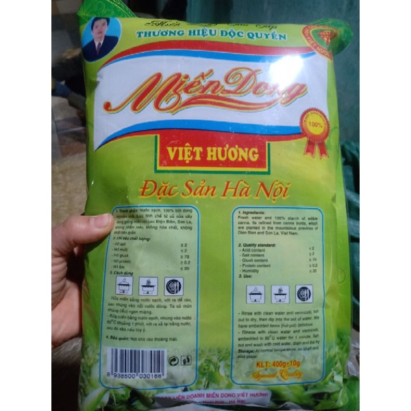 Miến dong Hà Nội, bịch 500g gồm 4 bó, thơm và ngon, sợi miến dẻo và mềm, khi nấu không dính và nát dùng để nấu miến gà