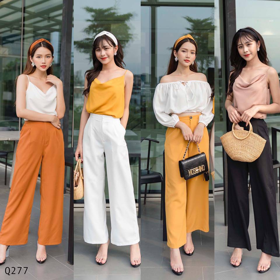 Áo 2 dây lụa cổ đổ nhiều màu siêu xinh