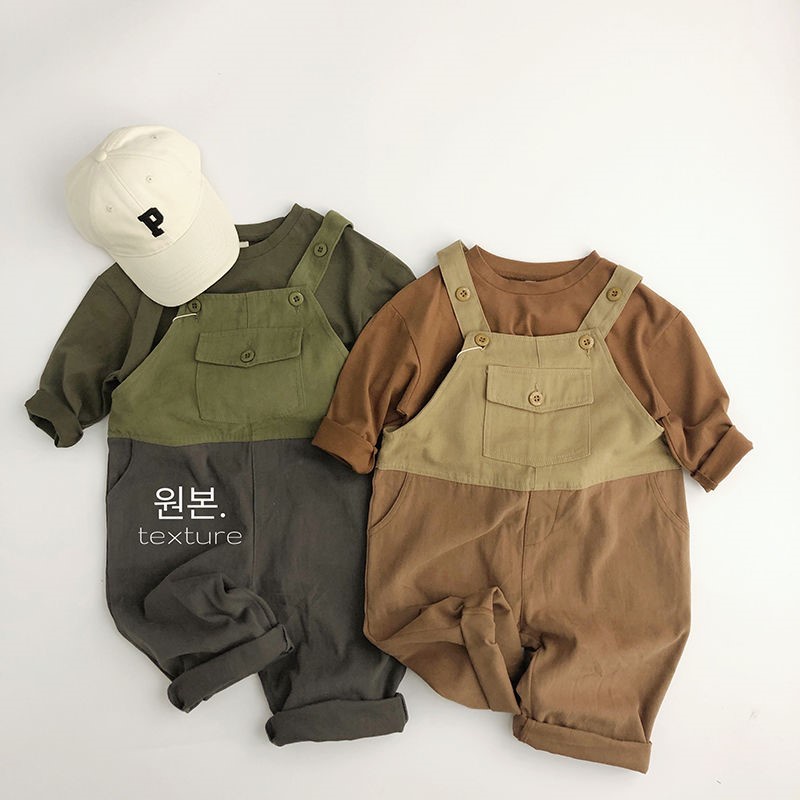 Yếm dài vintage Hàn Quốc cho bé trai bé gái size 80-120