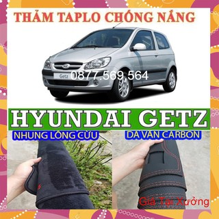 Thảm taplo getz --da vân carbon-nhung lông cừu