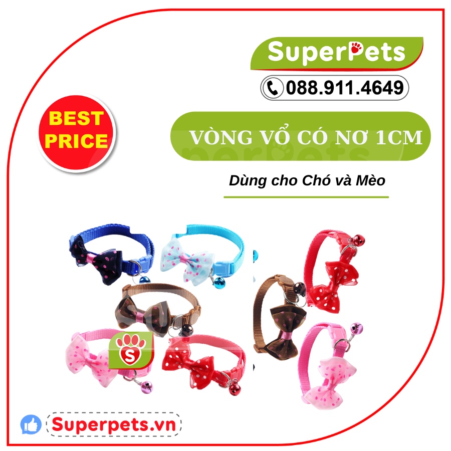 Vòng Cổ Có CHUÔNG  Cho Chó Mèo 1cm SUPERPETS VIỆT NAM