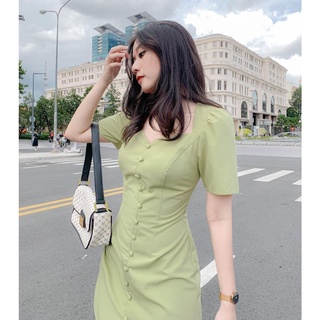 Váy Chữ A Khuy Cúc Bọc