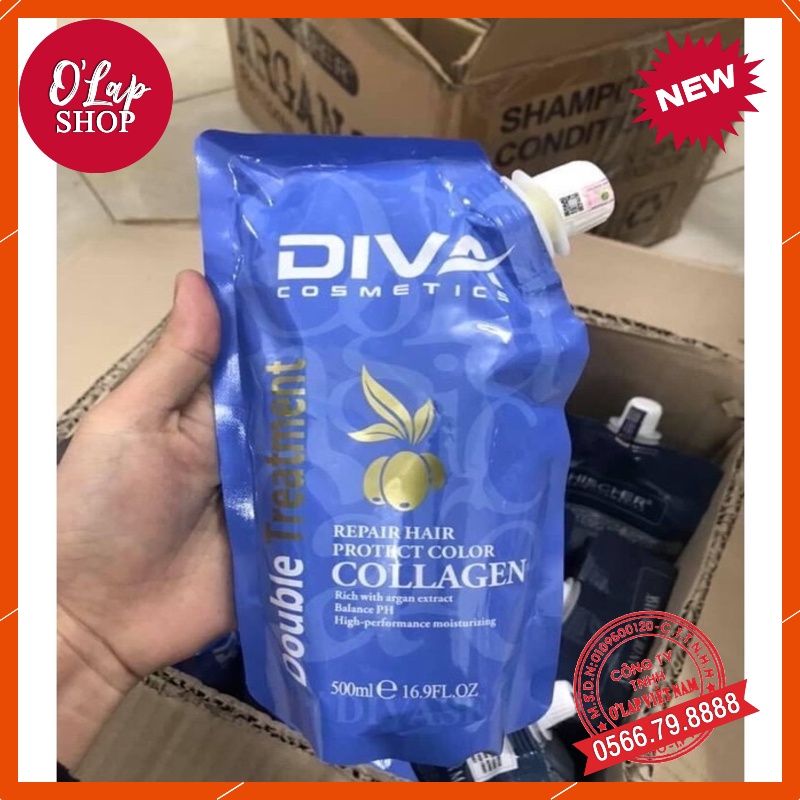 Kem hấp ủ  phục hồi tóc diva colagen 500ml