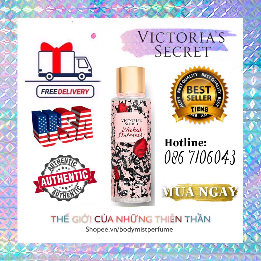 𝗕𝗢𝗗𝗬𝗠𝗜𝗦𝗧𝗣𝗘𝗥𝗙𝗨𝗠𝗘⚜️Xịt Thơm Body Victoria’s Secret Wicked Dreamer 250ml