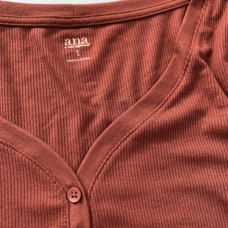 Áo Ana tay dài cổ nút thun gân xuất xịn