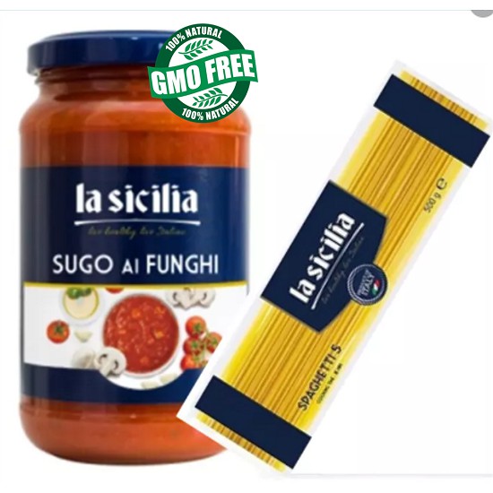 [Mã 229FMCGSALE giảm 8% đơn 500K] Combo Mỳ Ý Spaghetti + Sốt cà chua nấm La Sicilia [Date 2023]
