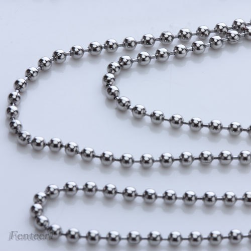 Chuỗi hạt tròn 2mm dài 50cm bằng thép không gỉ dùng làm đồ trang sức