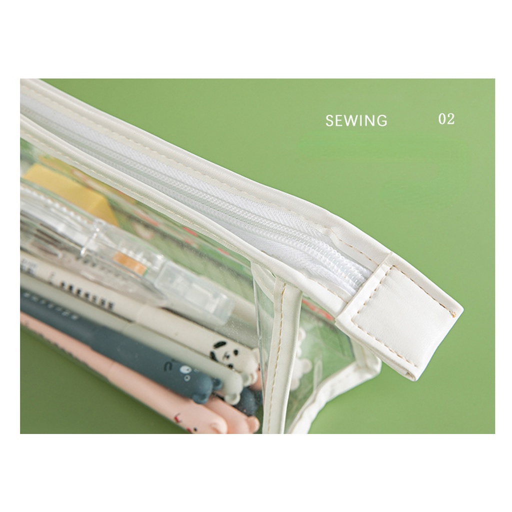 Túi Đựng Bút Bằng pvc Trong Suốt Họa Tiết Hoạt Hình Phong Cách Hàn Quốc Xinh Xắn