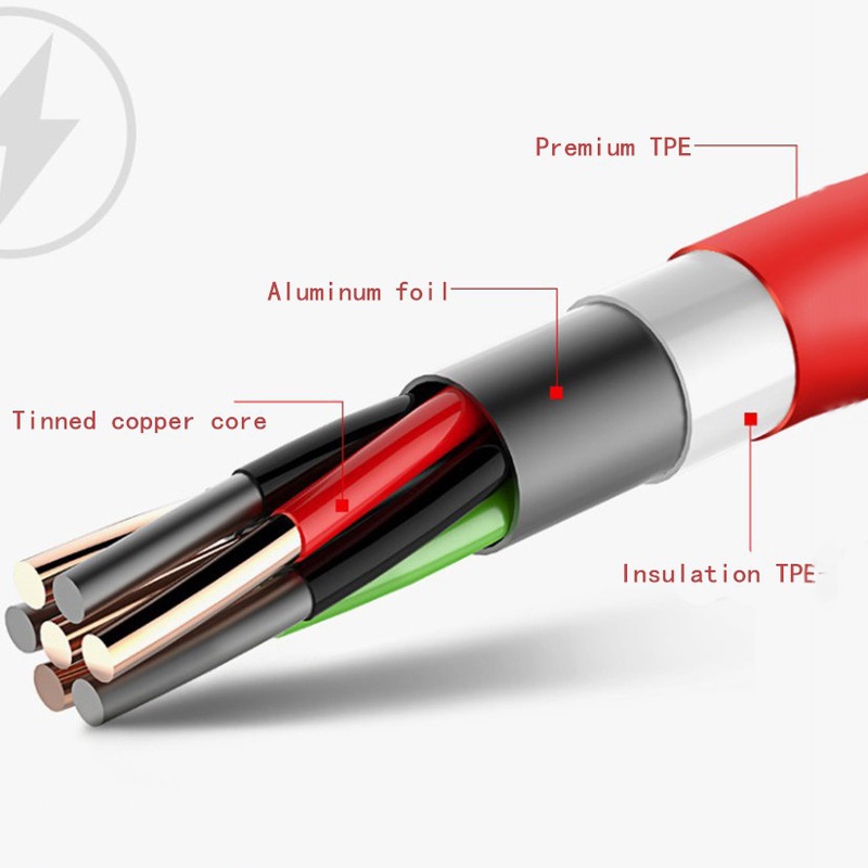 Dây cáp sạc nhanh 3 trong 1 thích hợp cho iPhone và Android