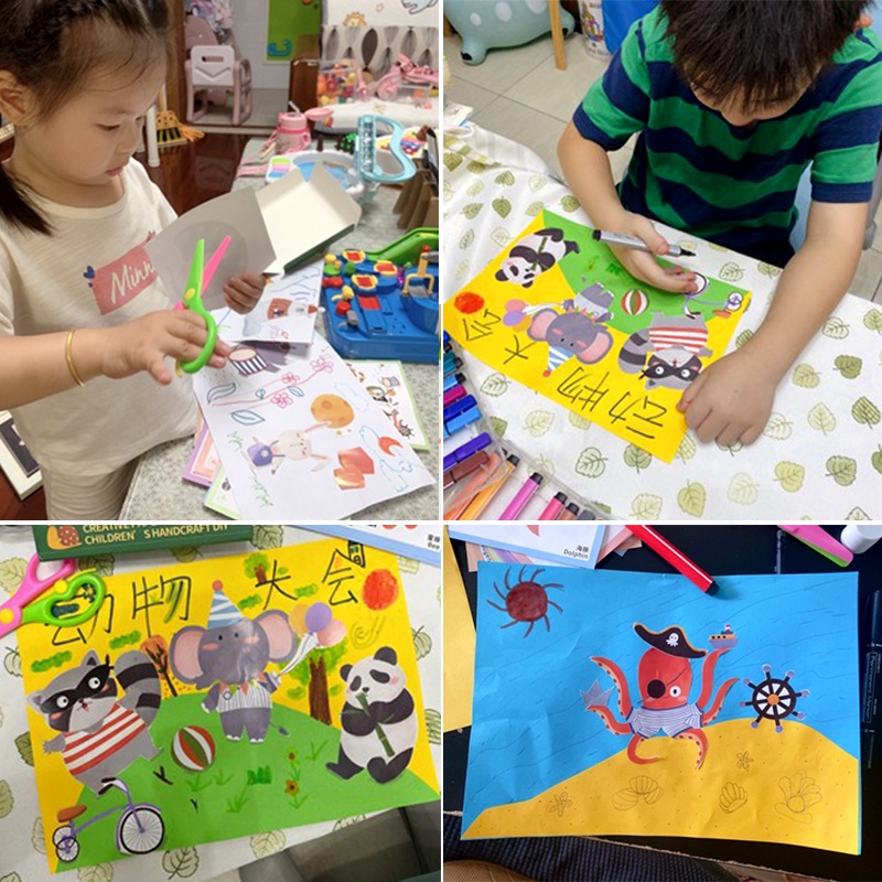 BỘ CẮT GIẤY TẠO HÌNH CHO BÉ TẬP CẦM KÉO