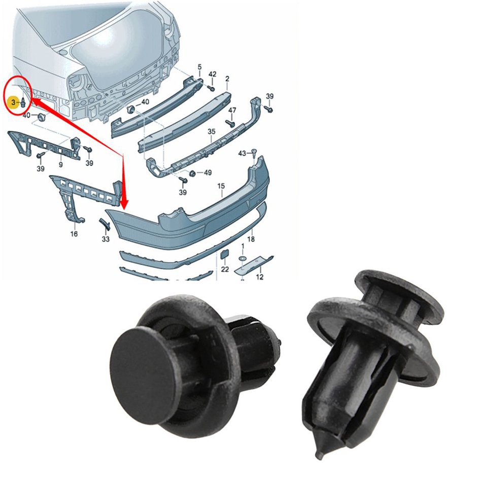 Bộ 10 Chốt Gài Nhựa Cho Cản Trước Xe Hơi