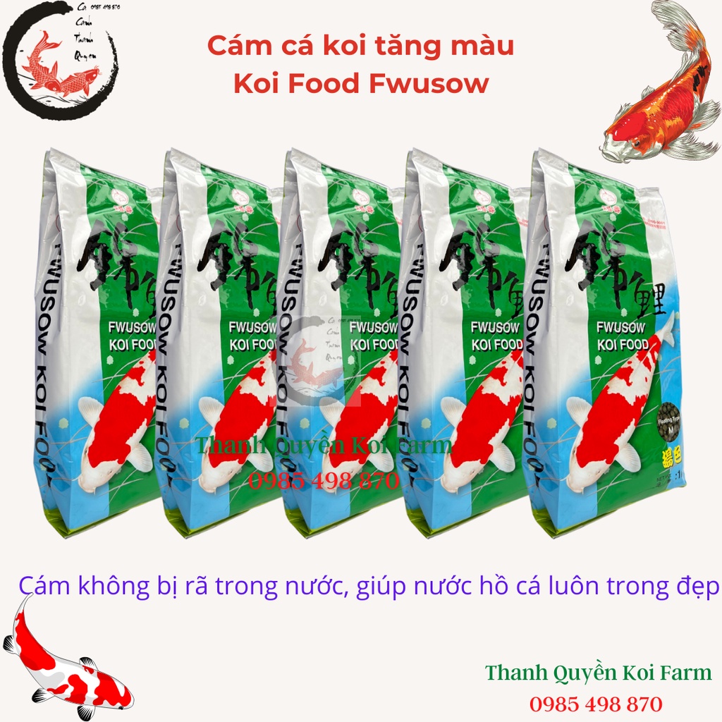 Cám Cá Koi Thức ăn cá Koi tăng màu  FWUSOW KOI FOOD bao 1kg