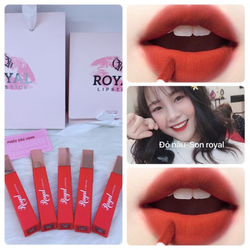 SON KEM LỲ ROYAL LIPSTICK 5 MÀU - Mềm Môi - An Toàn Cho Cả Bà Bầu -Hót nhất 2022