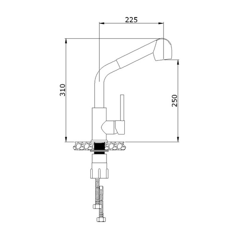 Vòi rửa chén bát nóng lạnh dây rút Malloca K119N9, vòi bếp 2 nguồn nước, Cam kết chính hãng