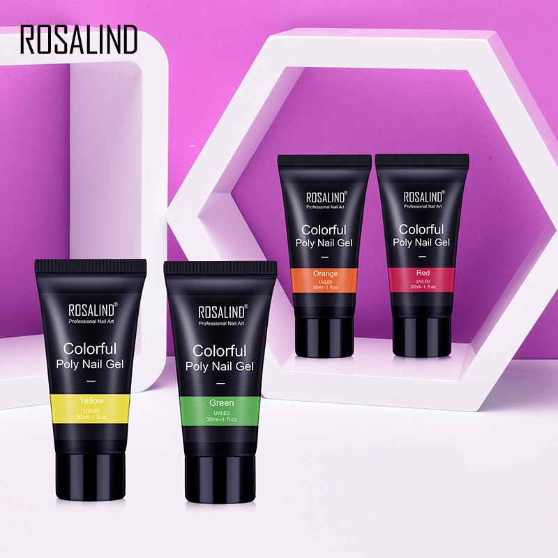 Gel UV Poly Rosalind A611-A630 giúp đắp và nối dài móng khô nhanh 24 màu thời trang dung tích 30ml