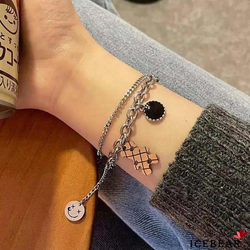 Vòng cổ hai lớp mặt hình mặt cười đơn giản cho nữ