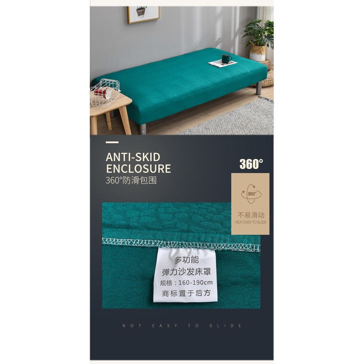 Vỏ Bọc Ghế Sofa Không Tay Vịn Chống Thấm Nước Màu Trơn Có Thể Gấp Gọn Tiện Dụng Cho Phòng Khách