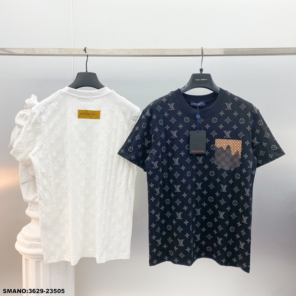 Áo Phông Nam Lv Họa Tiết In Nổi SPF . Áo Thun Lv Nam Nữ Chất Cotton Mát Mịn DT STORE MENWEAR