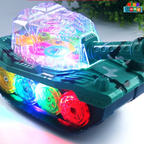 Xe tăng đồ chơi đa năng tự động phát nhạc và đèn cho bé, đồ chơi xe tăng chạy pin có nhạc và ánh sáng vui nhộn Tony kids