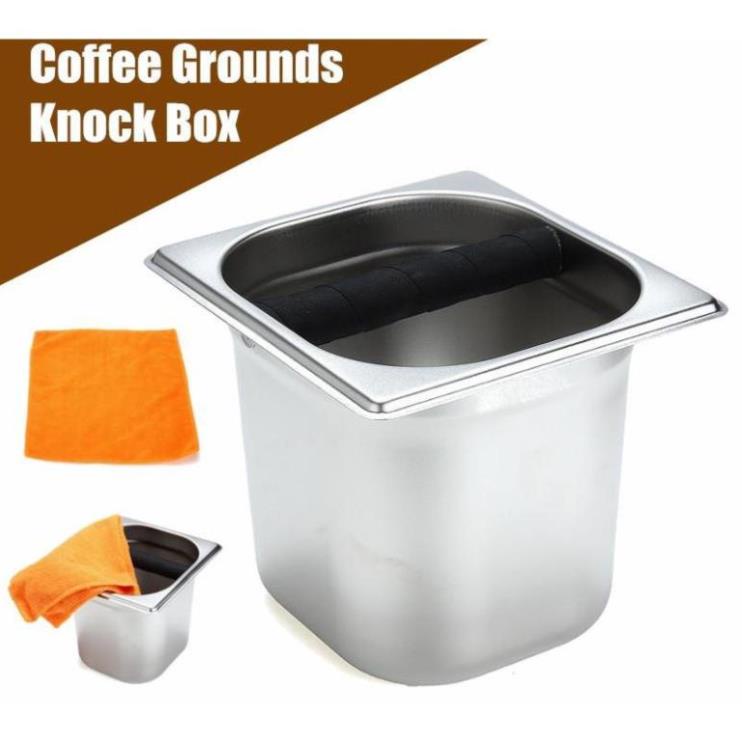 Hộp đựng bã cà phê Espresso inox  2 kích thước - Hộp đập bã cà phê Pb205