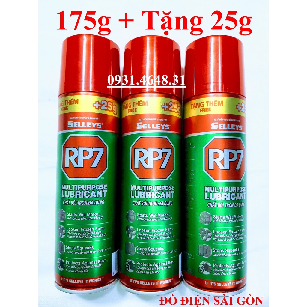 RP7 Thùng 12 Chai Xịt Rp7 Chống Rỉ Sét 175g + 25g(Tặng thêm) Cao Cấp