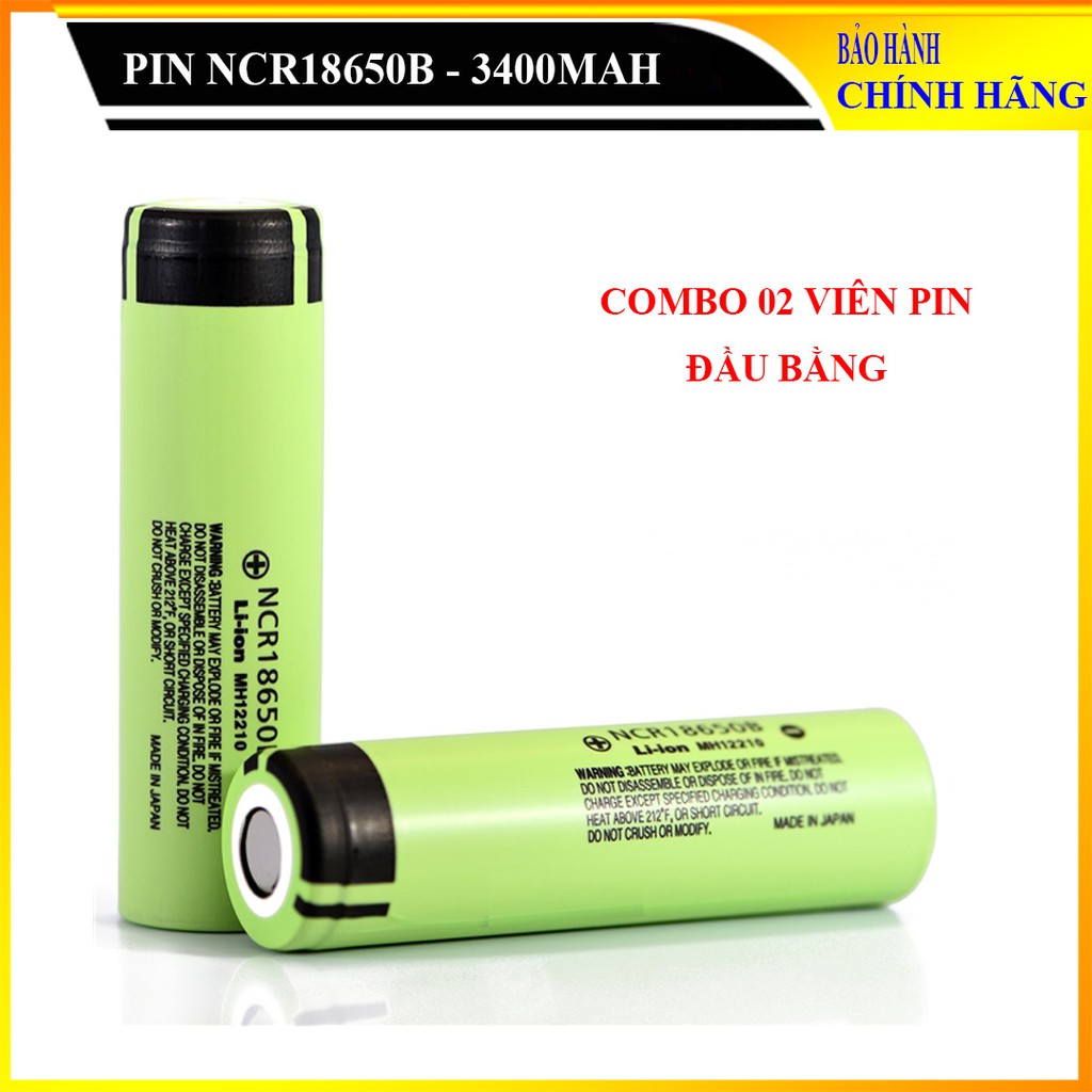 [02 VIÊN] Pin  NCR18650B Mới dung lượng 3400mAh - Pin chuyên dụng cho thợ