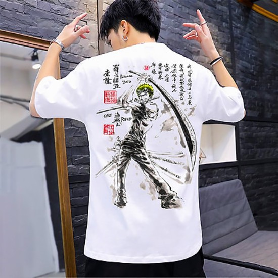 Áo OnePiece ZORO ATT-017, Áo thun Anime Manga One Piece Monkey D. Luffy Unisex Nam Nữ