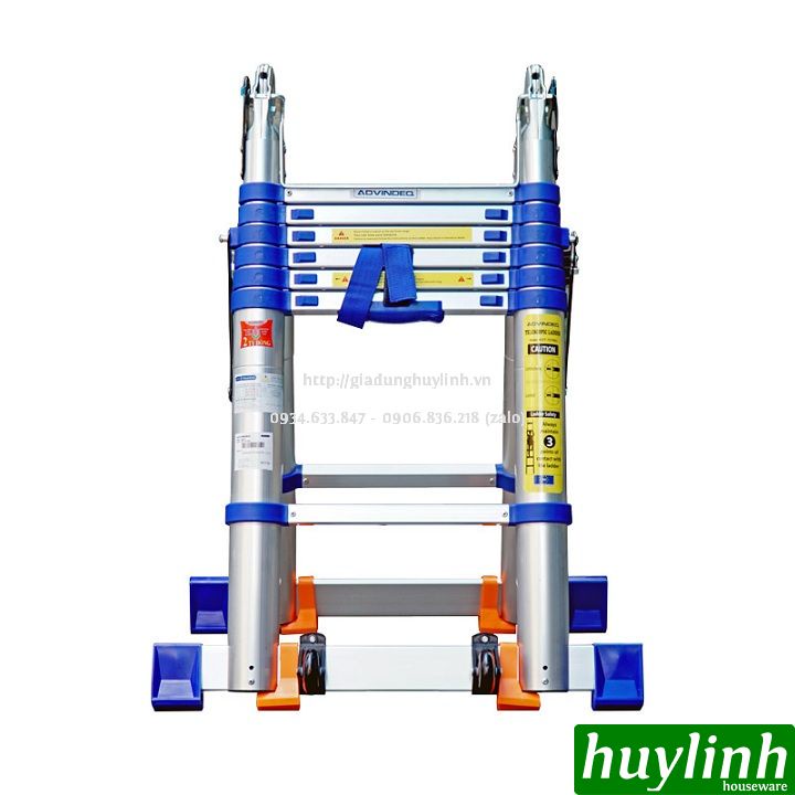 Thang nhôm rút đôi chữ A Advindeq ADT707BN - 4.4 mét - Model 2021