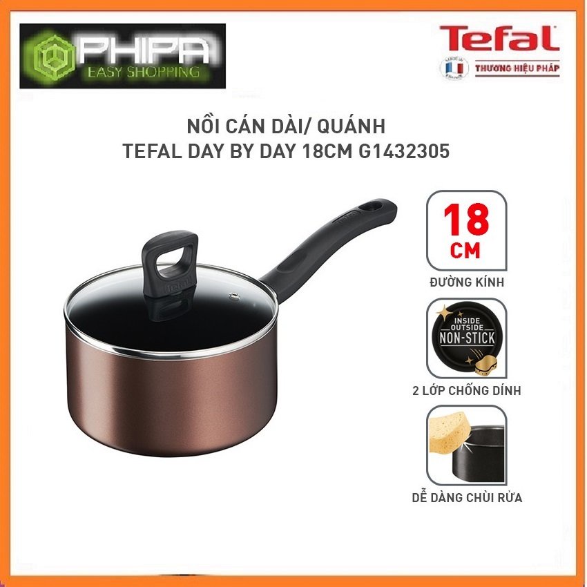 Nồi cán dài/ quánh Tefal Day By Day 18cm G1432305