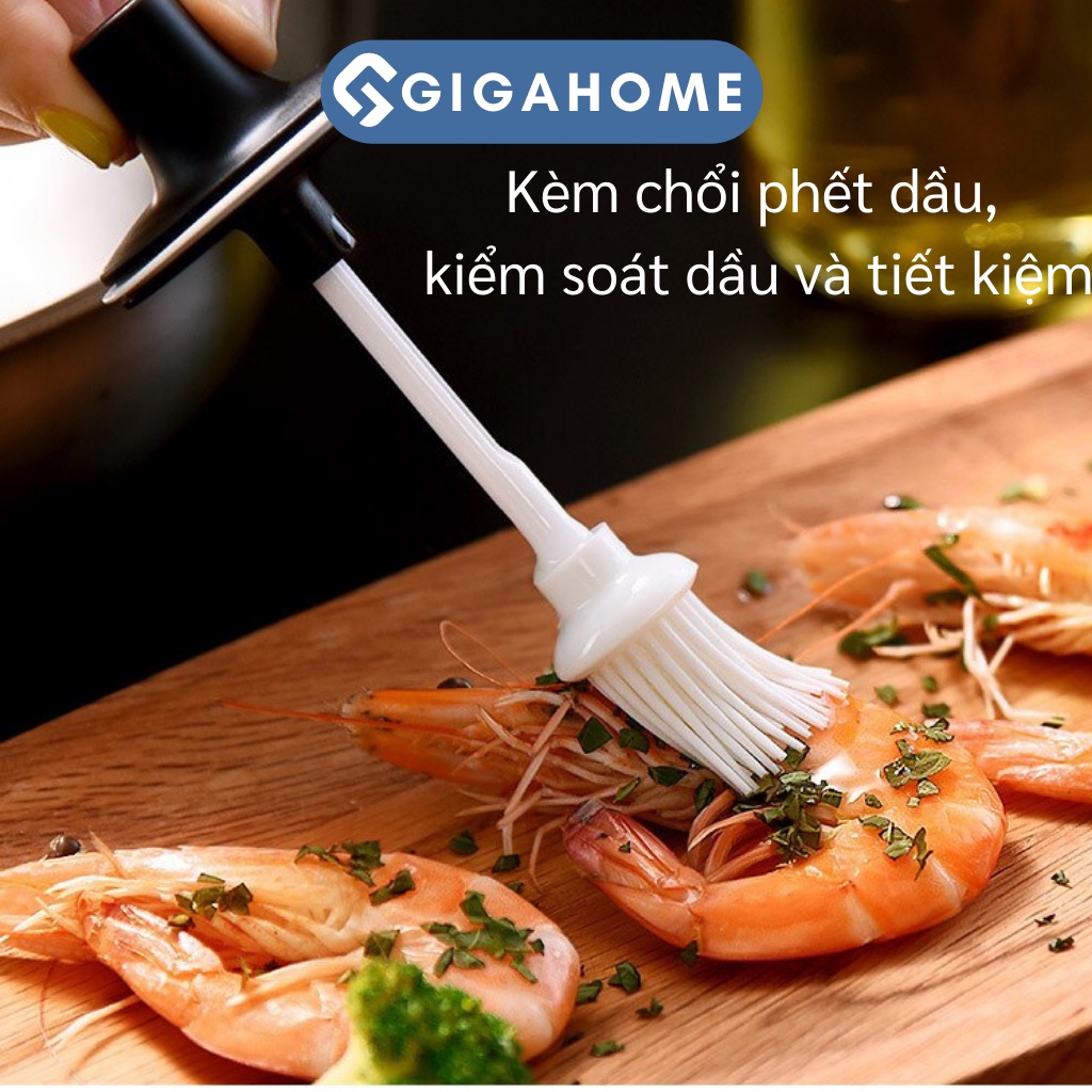 Hũ Đựng Gia Vị Thuiyr Tinh Kèm Que Phết Dầu GIGAHOME Chống Ẩm 9654