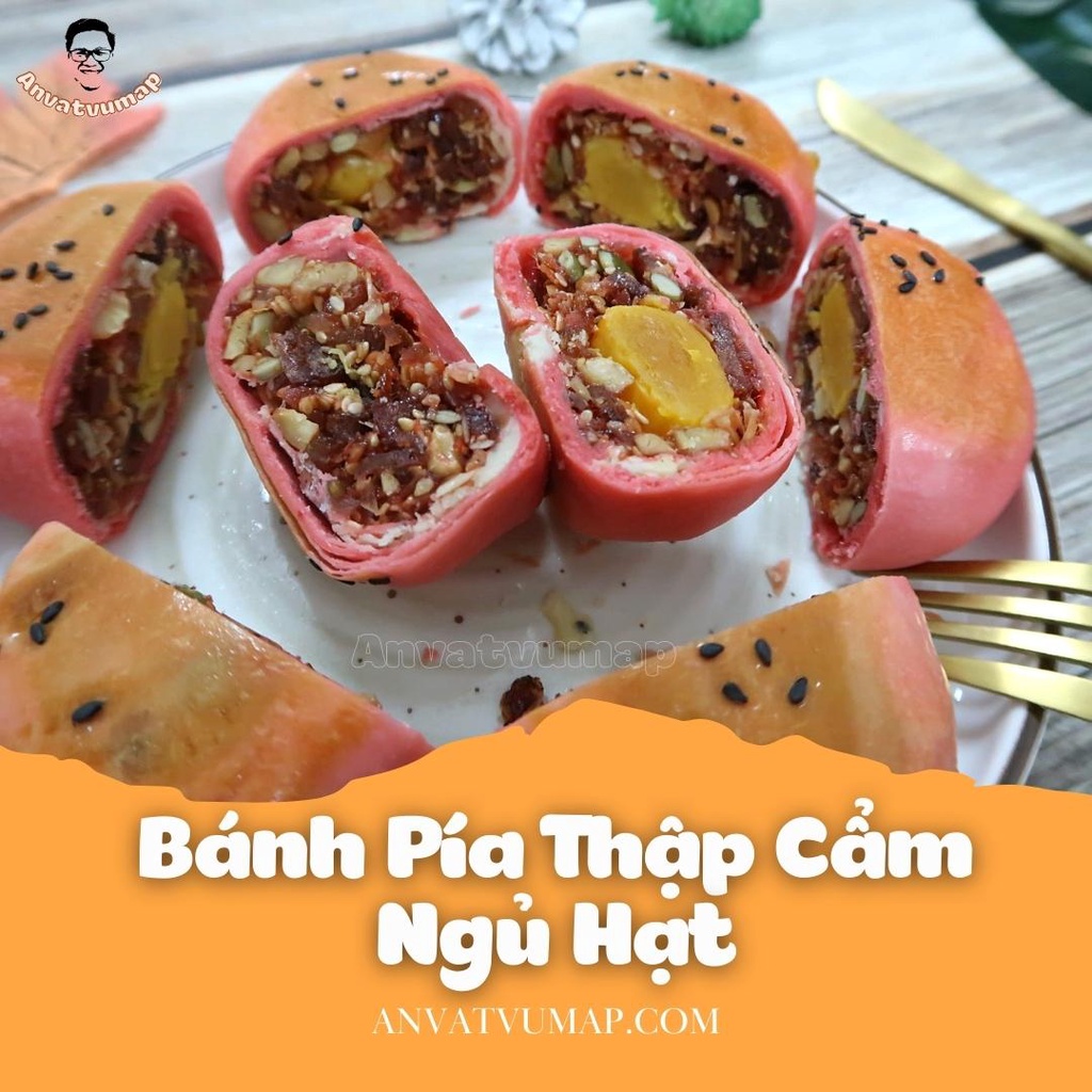 [ANVATVUMAP - NHÀ LÀM 100%] COMBO Bánh Pía Thập Cẩm Ngũ Hạt (Nhân Mặn) -Hộp 4 Cái