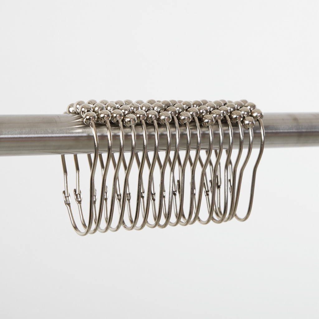 Bộ 12 Móc Treo Rèm Nhà Tắm Bằng Thép Không Gỉ Màu Đen