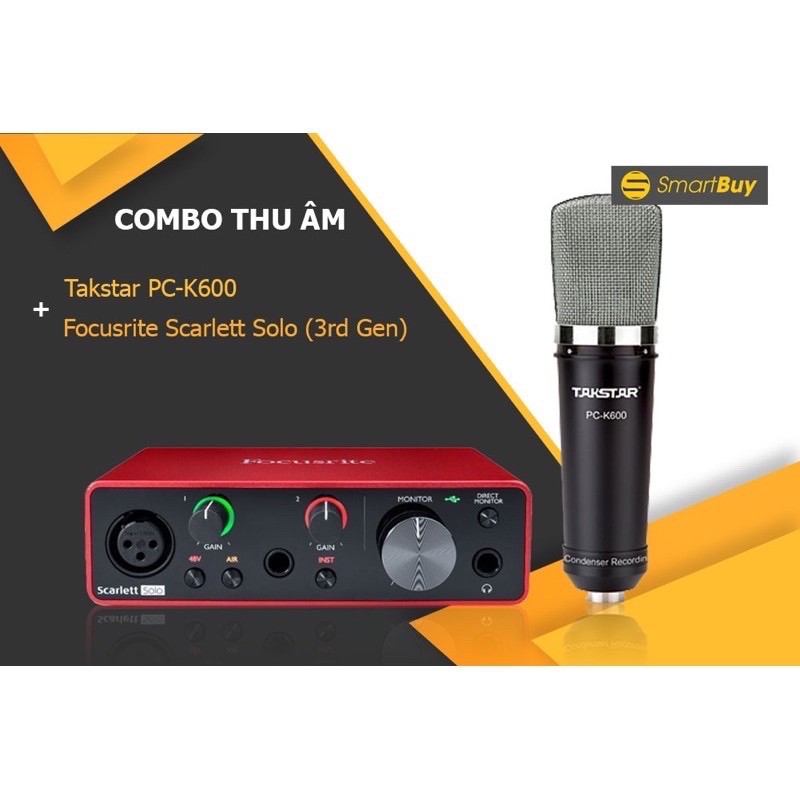 [giảm 6% đơn 2TR] BỘ MIC THU ÂM LIVESTREAM ĐẲNG CẤP PC K600-CARD SOLO GEN 3 kèm phụ kiện bảo hành 1 nă