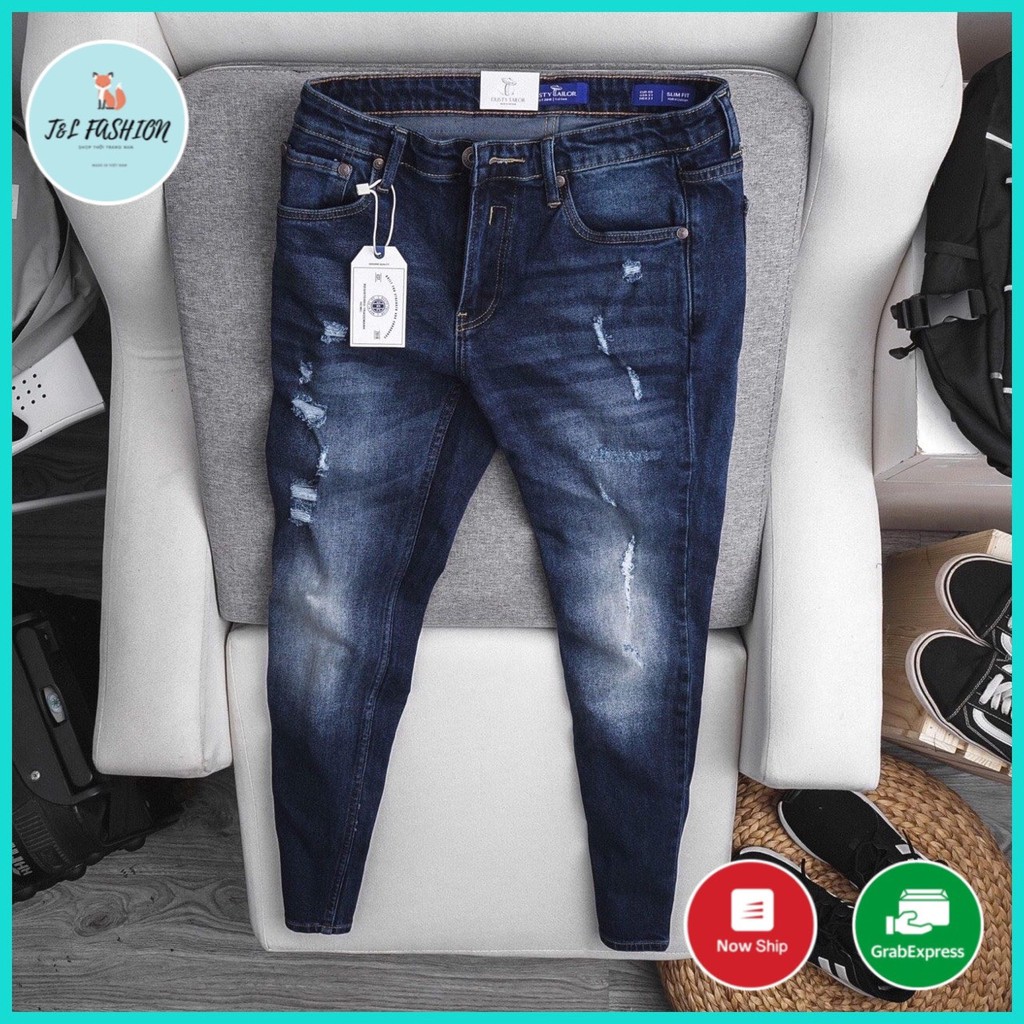 Quần Jean Nam Màu Xanh Đậm Co Giãn Phong Cách Thời Trang Hàn Quốc Cao Cấp T&L store ms2302