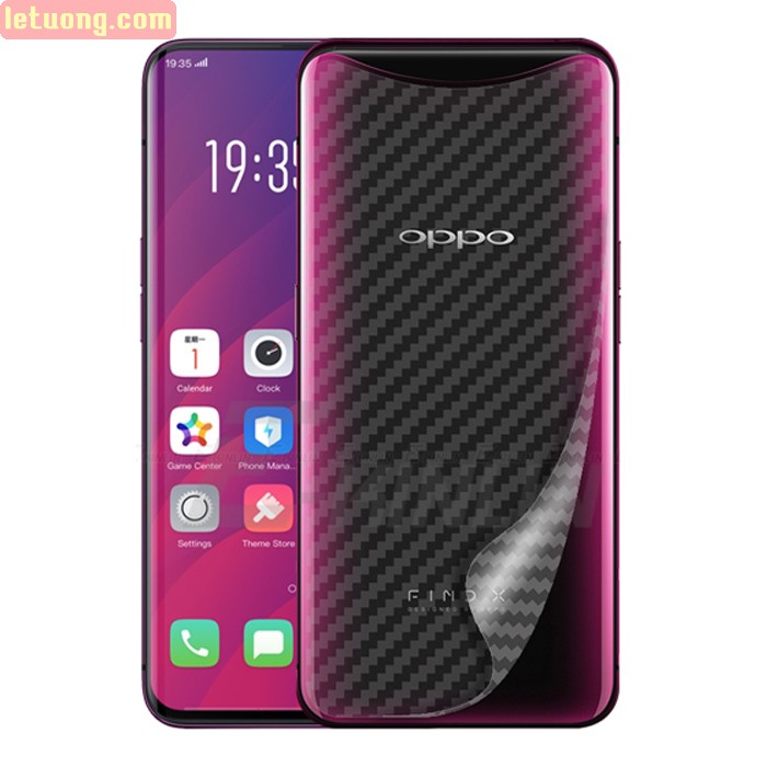 Miếng dán mặt lưng Oppo Find X vân carbon trong suốt