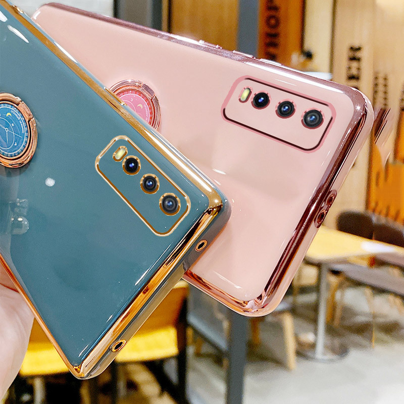 Ốp điện thoại có giá đỡ hình đồng hồ sáng tạo cho Vivo Y12S 2021 Y20I Y20 2021 Y20S Y12A Y20A Y21 Y21S Y33S