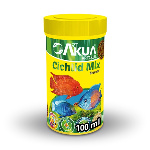 A10- ARTAKUA CICHLID MIX-40g- Thức ăn hạt 1.7 mm, được chế biến đặc biệt cho loại cá cảnh CICHLID.