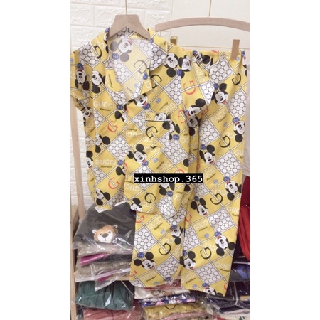 Bộ ngủ nữ pijama cộc tay chất thun cotton thoáng mát